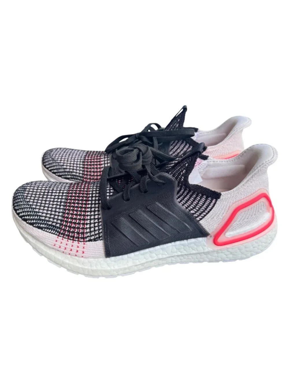 Adidas Ultraboost 19 Mens Running Shoes Sz 10 Black White Pink Primeknit Sneaker